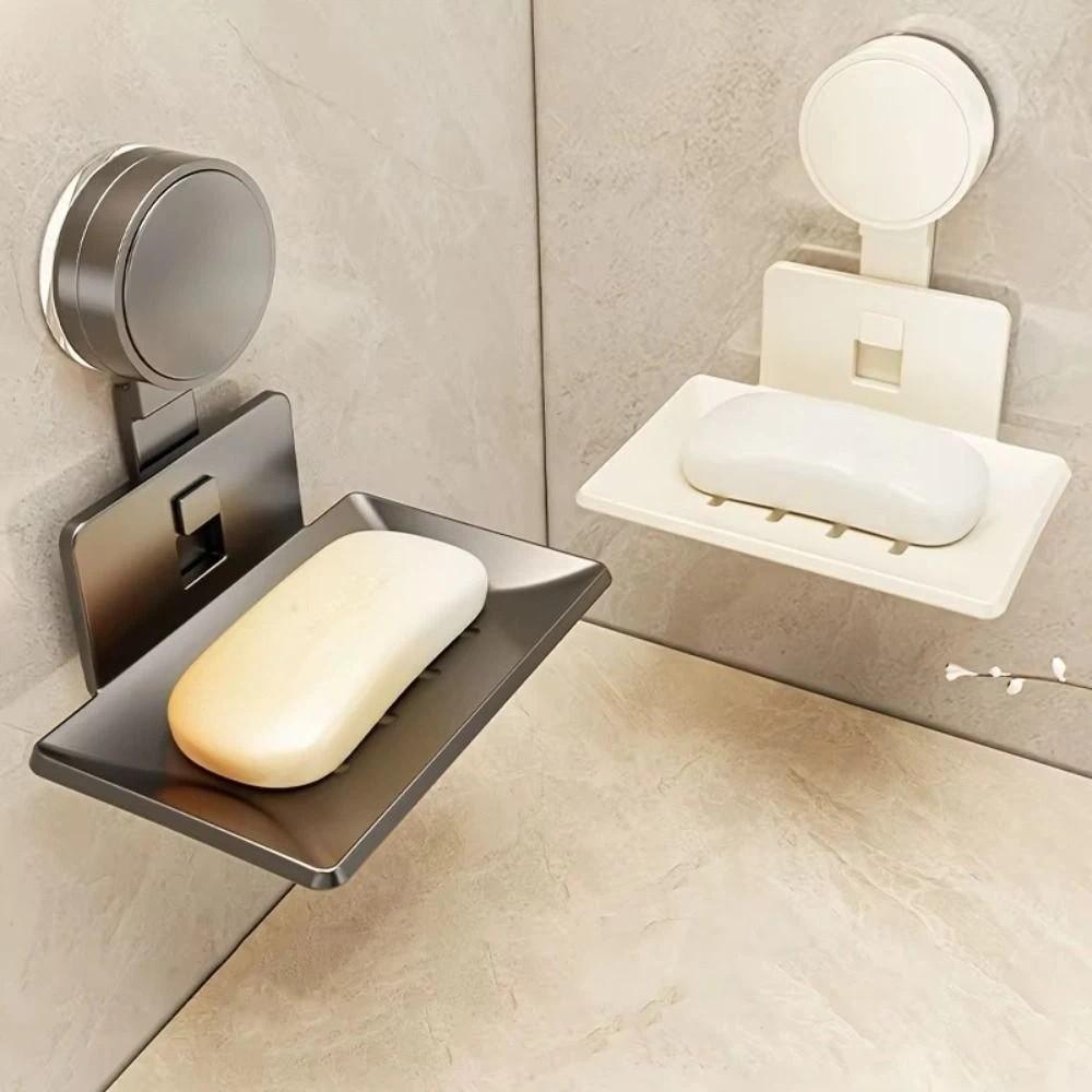 Suction Cup Soap Dish for Shower Wall Mounted Soap Rack Reusable Soap Sponge Holder  Bathtub