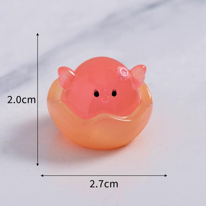 Mikrolandskap Søt Selvlysende Eggeskall Kylling Søt Kylling DIY Smykker Blindpose Tilbehør Skrivebord Bil Dekor