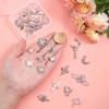 Alloy Resin & Glass Pendants & Connector Charm Findings Kits Mixed Shapes Pink 8~47x13~27mm 2pcs/style