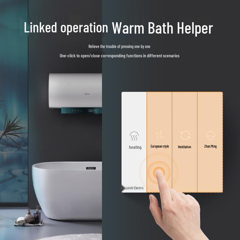 NVC Universal 86-Type Bathroom Bath Heater Switch Panel