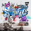 Graffiti Tapeta Kreskówka 3d Mural Ulica Hip Hop Graffiti Tapeta Tło Ceglana Ściana Dekoracja Mural Ścienny