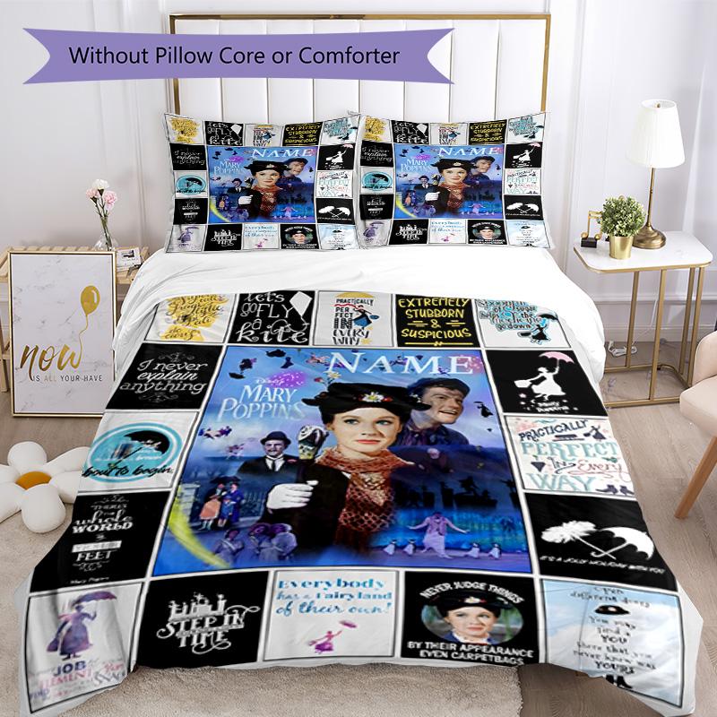 Warner Bros. Funktioniert (33) Personalisierbares Namens-Bettwäsche-Set Atmungsaktiver Bettbezug mit Kissenbezügen Heimdekoration Geburtstagsgeschenk