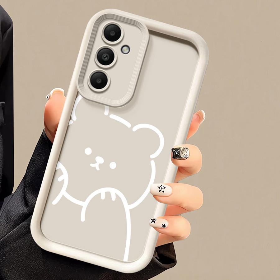 Minimalist Bear Case for Samsung Galaxy A51 A15 A35 A52s A52 A25 A72 A55 A54 A53 Soft Cover A71 A73