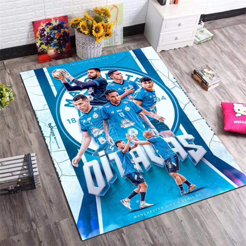 Football Team Player Collage Print Area Rug Non‑Slip Rectangular Floor Mat Soccer Fan Decor Rug for Gaming Room Bedroom Living Room