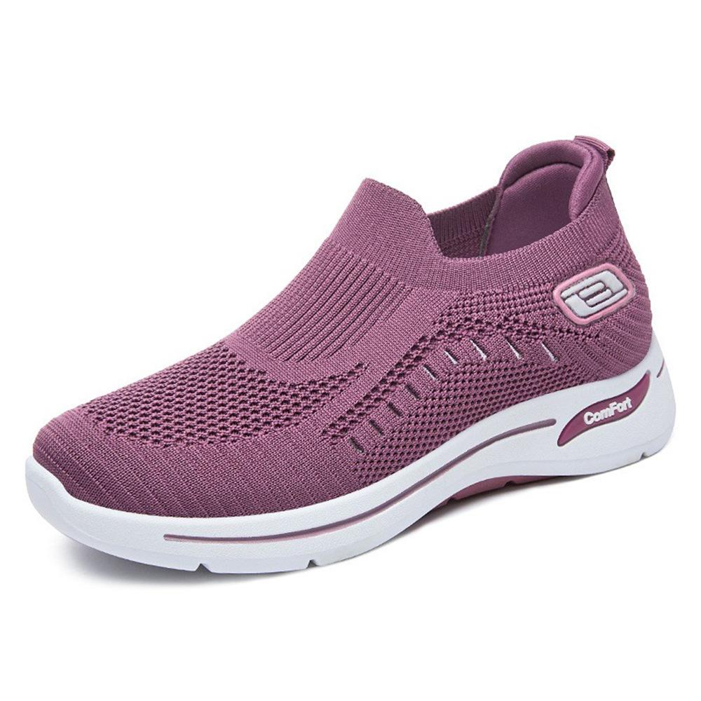 Flying woven soft-soled breathable single shoes women's 2025 summer new foreign trade women's casual shoes one-pedal women's shoes