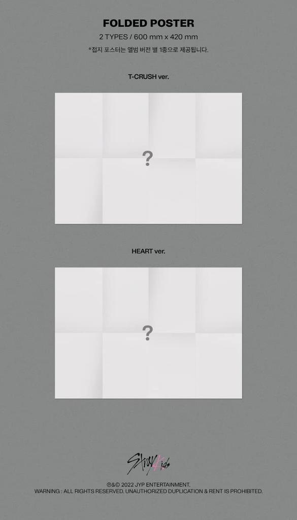 Stray Kids MAXIDENT 7th Mini Album Standard Version Mini Poster On Lyrics Face Sealed T-CRUSH CD+1p Pack+80p PhotoBook+4p Paper+2p PhotoCard+1ea