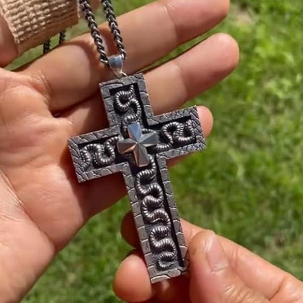 with Secret Compartment Chain Pendant Necklace Openable Charm Jewelry Cross Pendant Necklace