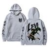 Anime Attack on Titan Levi Ackerman Merch Hoodie Herren Damen Cartoon Manga Cosplay Sweatshirt Männlich Retro Übergroß Kapuzenpullover