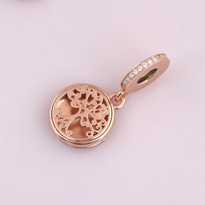 -Selling Newcopper Rose Gold Family Tree Charm Fitting Bead Suitable For Original Bracelet Diy Women'S Exquisite Jewelry