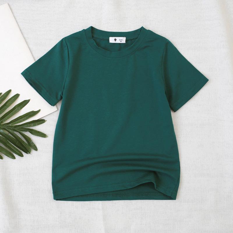 Candy Color T Summer New Boys' Basic Solid Color Top, Girls' Baby Versatile Half Sleeved Cotton T-shirt