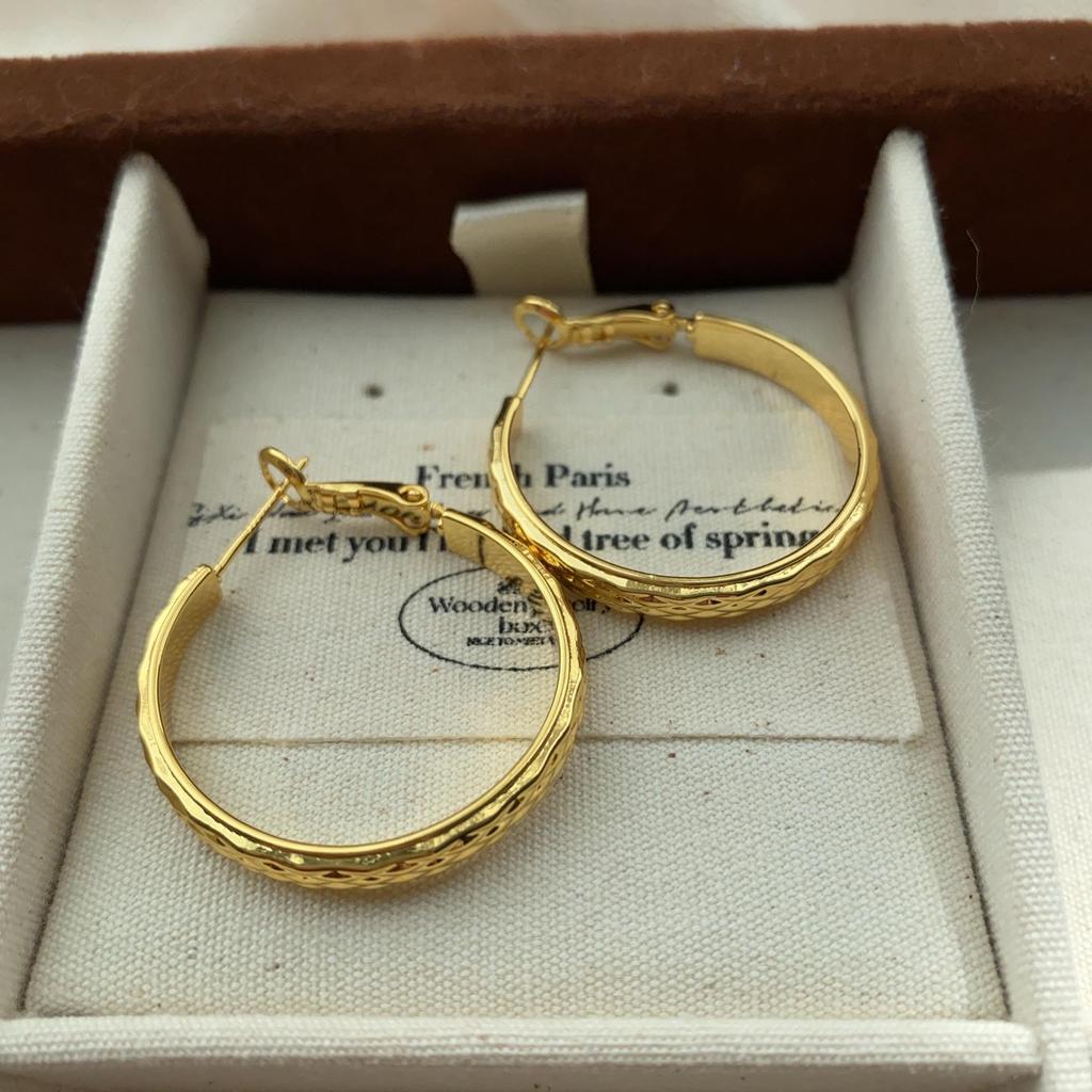 Classic Circle Earrings Earrings Individuality Light Luxury Simple High Temperament Cold Low-Key Texture Versatile Earrings