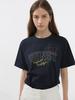 Deonseuteu Unisex Drawing Bloom T-Shirt _Udts5B126_French Navy