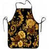 1pc Vintage Golden Floral Print Apron, Durable And Easy To Clean, Adjustable Waistband, Polyester Material, for Kitchen Cooking, Gardening, Orchard Pi