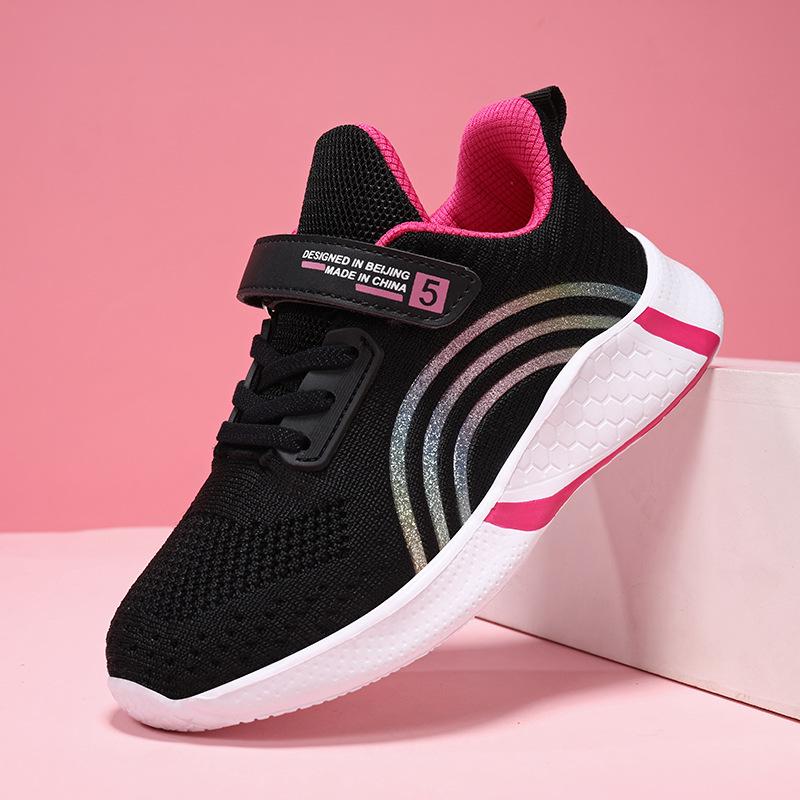 Girls' Breathable Non-slip Mesh Running Shoes for Ages 6-12 - Lightweight Sports Footwear for Spring & Autumn