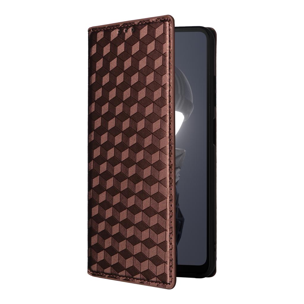 For HMD Fusion 5G Wallet Case Rhombus Imprinted Leather Phone Cover