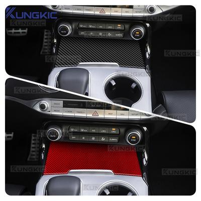 Dla KIA Stinger 2019 2020 2021 2022 2023 Prawdziwa Miękka Naklejka z Włókna Węglowego Samochód LHD Pudełko do Przechowywania Dźwigni Zmiany Biegów Akcesoria Wnętrza