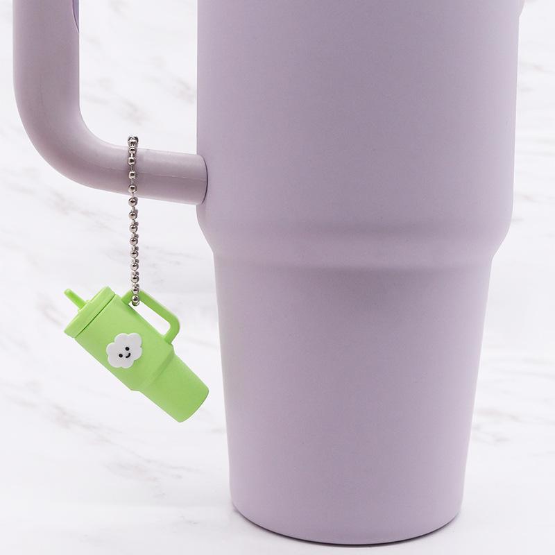 Stanley Cup Inspired Tea Cup Keychain - Creative PVC Milk Tea Keyring
