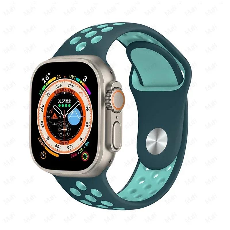 Sportarmbänder für Apple Watch Series 10 42mm 46mm Armband ultra 2 49mm 40mm-44mm 45mm 41mm Silikonarmband iwatch 10 9 8 7 6 SE 5 4 3