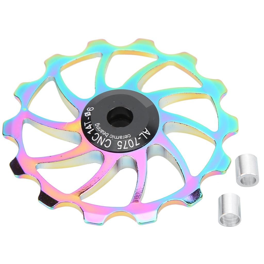 14T Bike Guide Roller Aluminum Alloy Bike Pulley Wheel Guide Roller for Mountain Folding Bike
