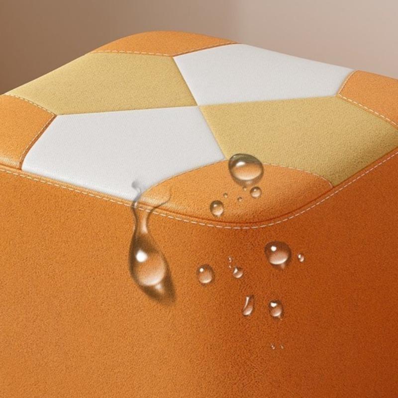 Wooden Waterproof Square Living Room Stools Colorful Creative Design Soft Bedroom Ottoman Simple Cute Modern Home Furniture