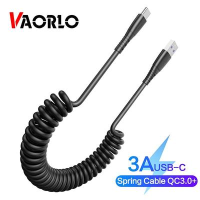 VAOLRO 3A Hızlı Şarj Yayı Chble Şarj Kablosu Mikro Tip-C Yıldırım Hızlı Şarj USB Veri Kablosu QC3.0