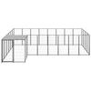 VidaXL Black Kennel 10.89 M² Steel Enclosure for Puppies Cage Dogs Outdoor 3082226
