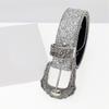 Large Eyelet Sequined Belt for Jeans Bead Trim PU Leather Belt Subculture Pants Belt Elegant Girl Clothing Waist Decors