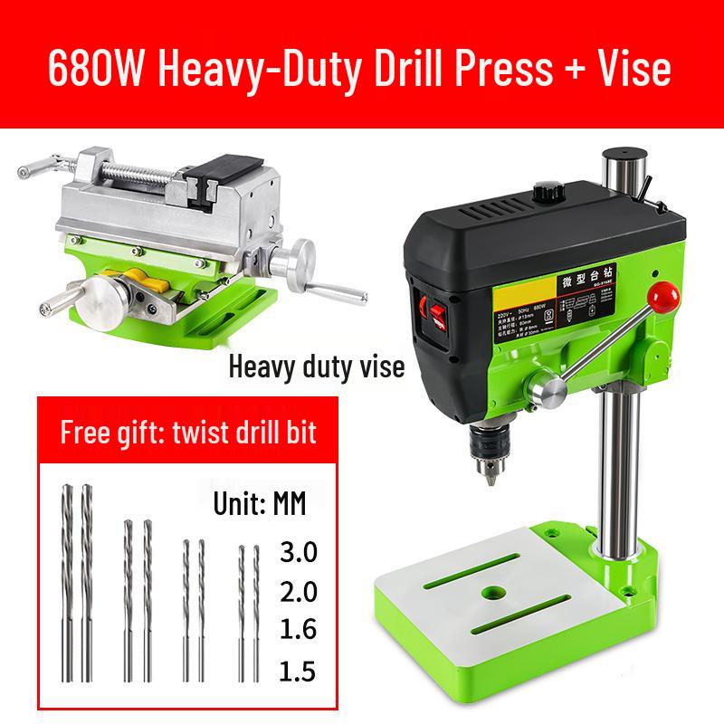 Mini 220V Multi-functional Drill Press & Milling Machine for Home & Industrial Use