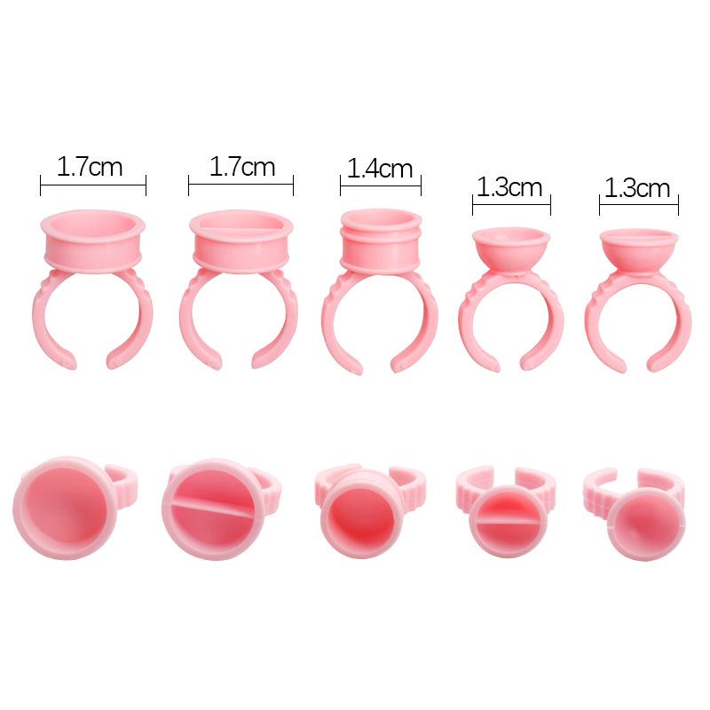 100-Pack Pink Microblading Ink Cups & Glue Trays for Eyelash Extension