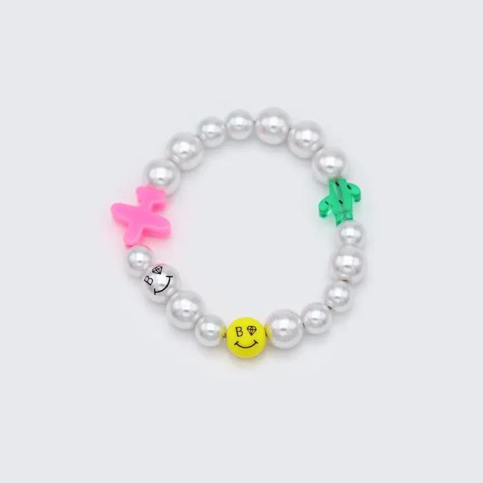 Color Pop Motif Smile Pearl Bracelet