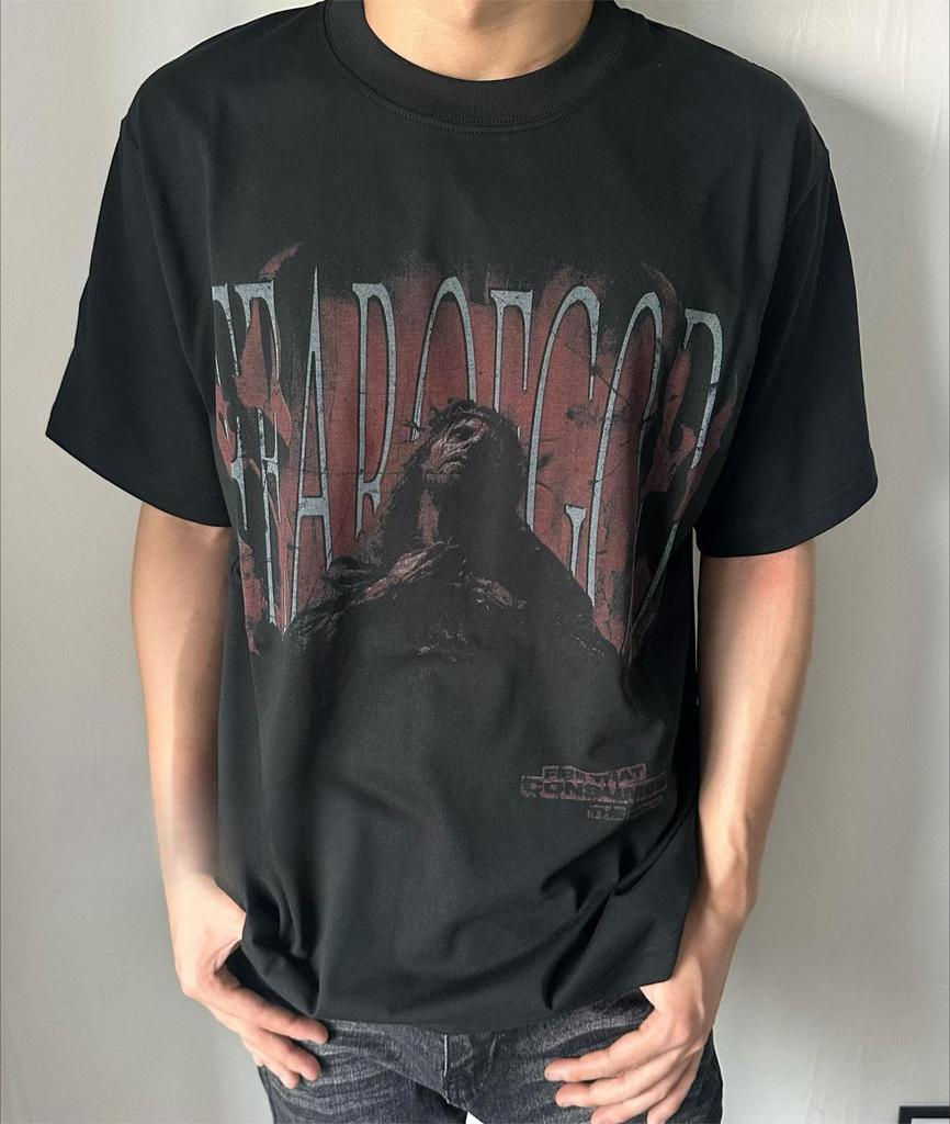 Hip Hop T-Shirt Male and Female Couples Loose Letter Printing Tide Vintage American High Street Loose Niche Short Sleeve