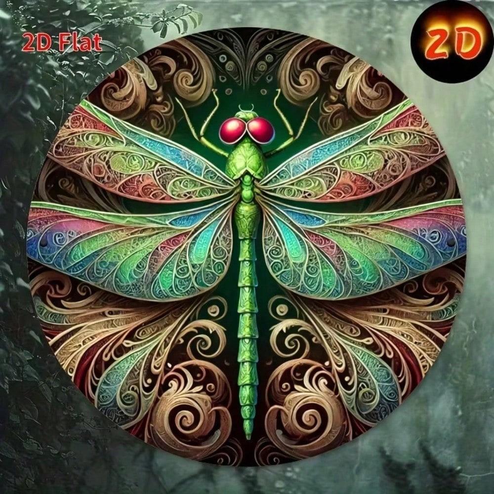 2D Metal Tin Sign Floral Wreath Round Wall Art Home Decor Farmhouse Bedroom Bathroom Gift