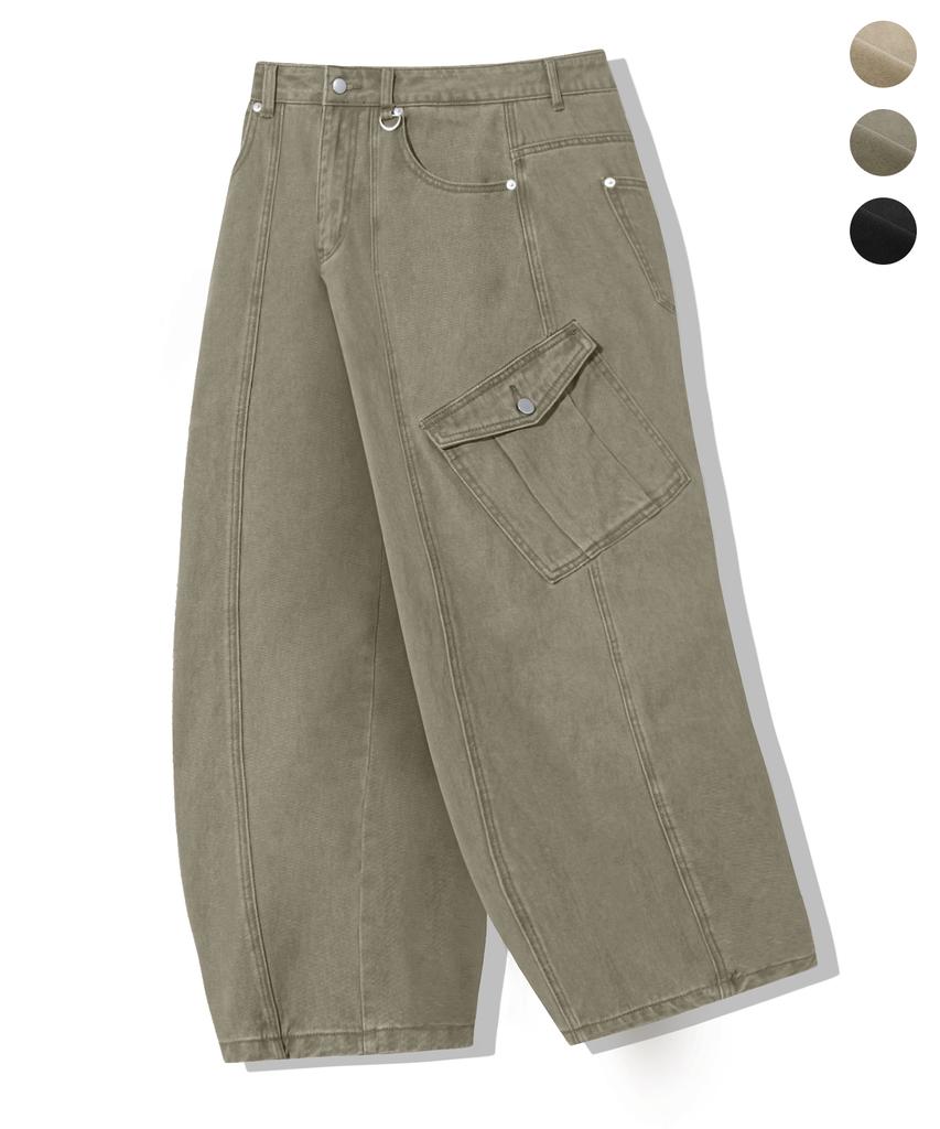 TRILLION Washed Cut Cotton Cargo Pants_3Color
