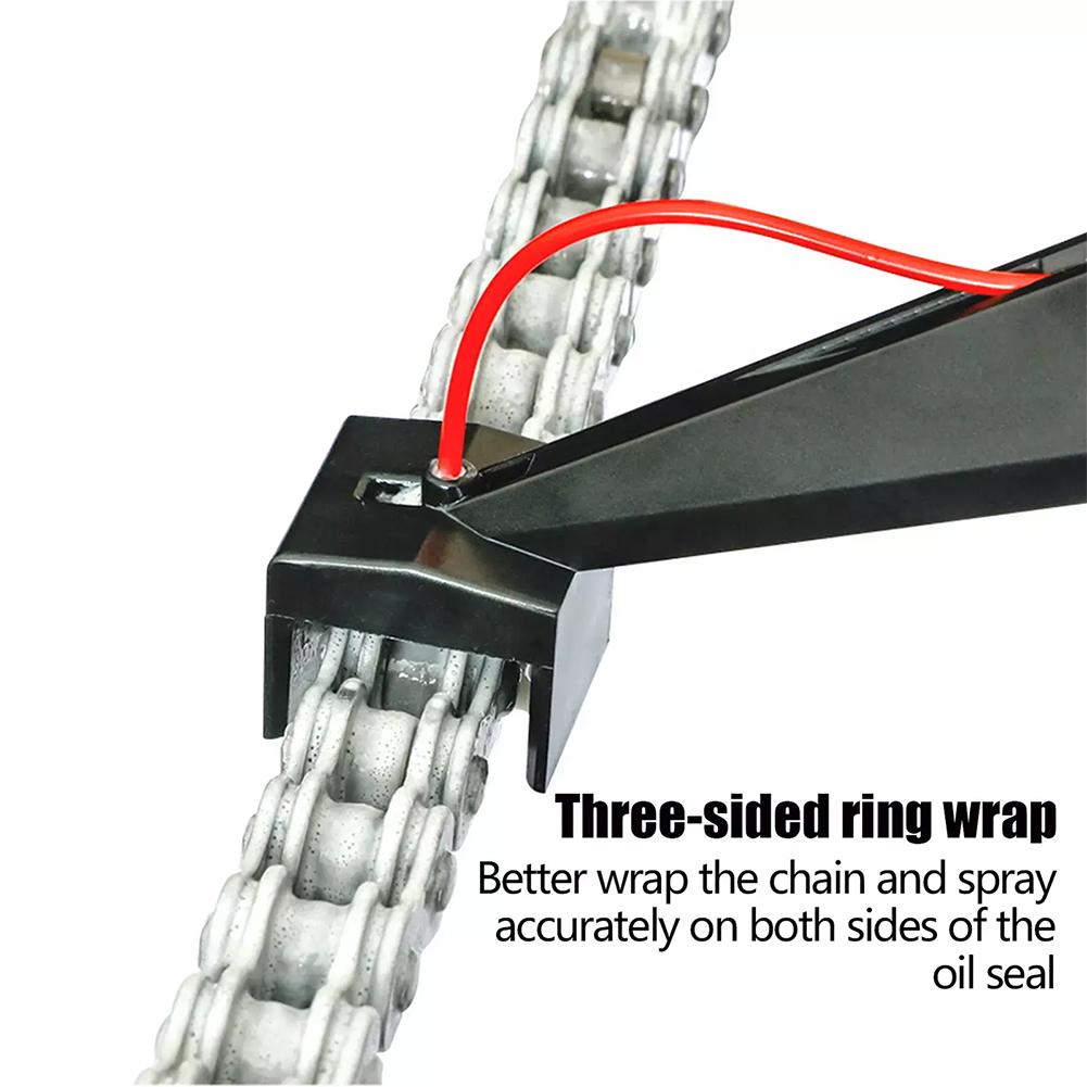 Motorcycle Chain Lube Oiler Tool Mess-Free Chain Wax Chain Cleaner Attachment Lubricant Straw Holder Positioner Applicator