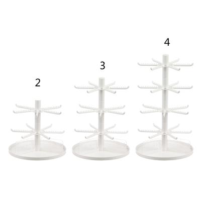 2/3/4-Tiers Plastic Necklace Earring Holder Hair Clip Watch Tray Jewelry Display Rack Tower Jewelry Tree Organizers