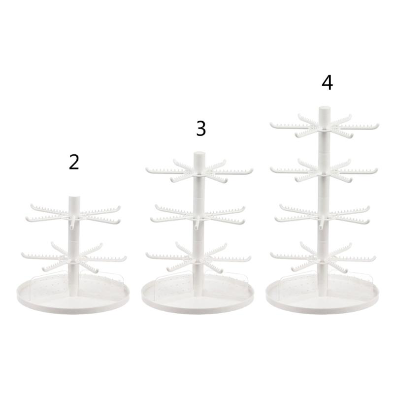 2/3/4-Tiers Jewelry Organizers Display Stand with Tray Plastic Necklace Earring Holder Jewelry Storage Display Tower