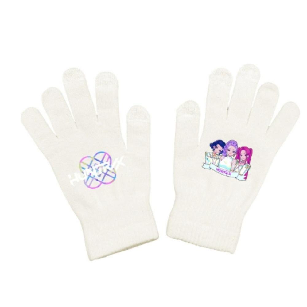 Set 2 Pezzi Cappello a Maglia e Guanti Invernali - Design Anime Kpop Demon Hunters, Carini Accessori Caldi per Ragazzi e Ragazze