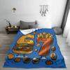 theme of Foodie Number 67 Flannel printed blanket suitable for all seasons suitable for living room office sofa and travel