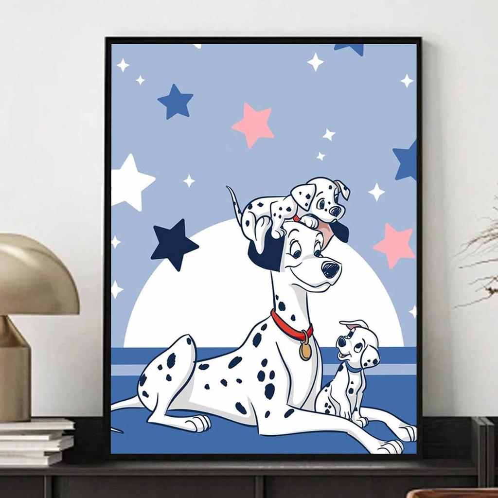 DIY Diamond Painting The Spotted Dog and His Son Cross Stitch Kit Mosaic Art Diamond Painting Full Circle Diamond Home Decoration