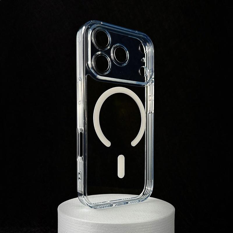 17Pro Max Transparent Magnetic Full Coverage Protective Case