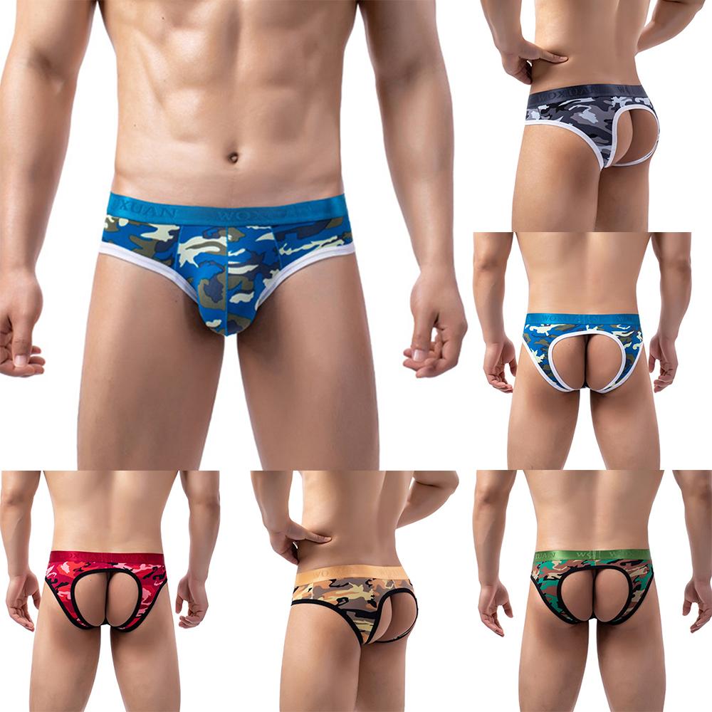 Erotic Panties Open Butt Printed Sexy Underpants Underwear