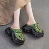Fashion GKTINOO Retro Height Increasing Genuine Leather Slippers 2025 Summer New Hollow-out Lightweight Women's Platform Shoes