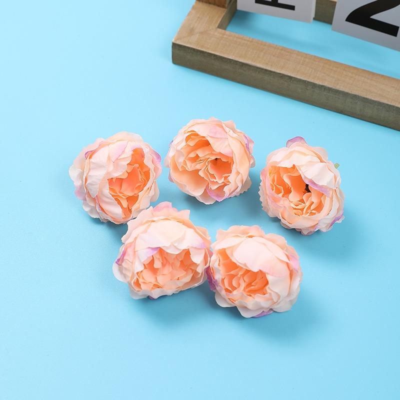 

10 шт. Искусственные пионы 10 см Головки искусственных цветов для домашнего декора комнаты, сада, свадебного украшения, подарки своими руками, аксессуар 10Pcs