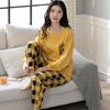 Aifen Teng Women's Pajamas Set: Pure Cotton, Long Sleeve, Long Pants, Casual Home Wear, Suitable for Spring, Autumn, and Winter.