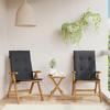 VidaXL Reclining Garden Chairs 2pcs and Cushions Solid Teak Wood 3196440