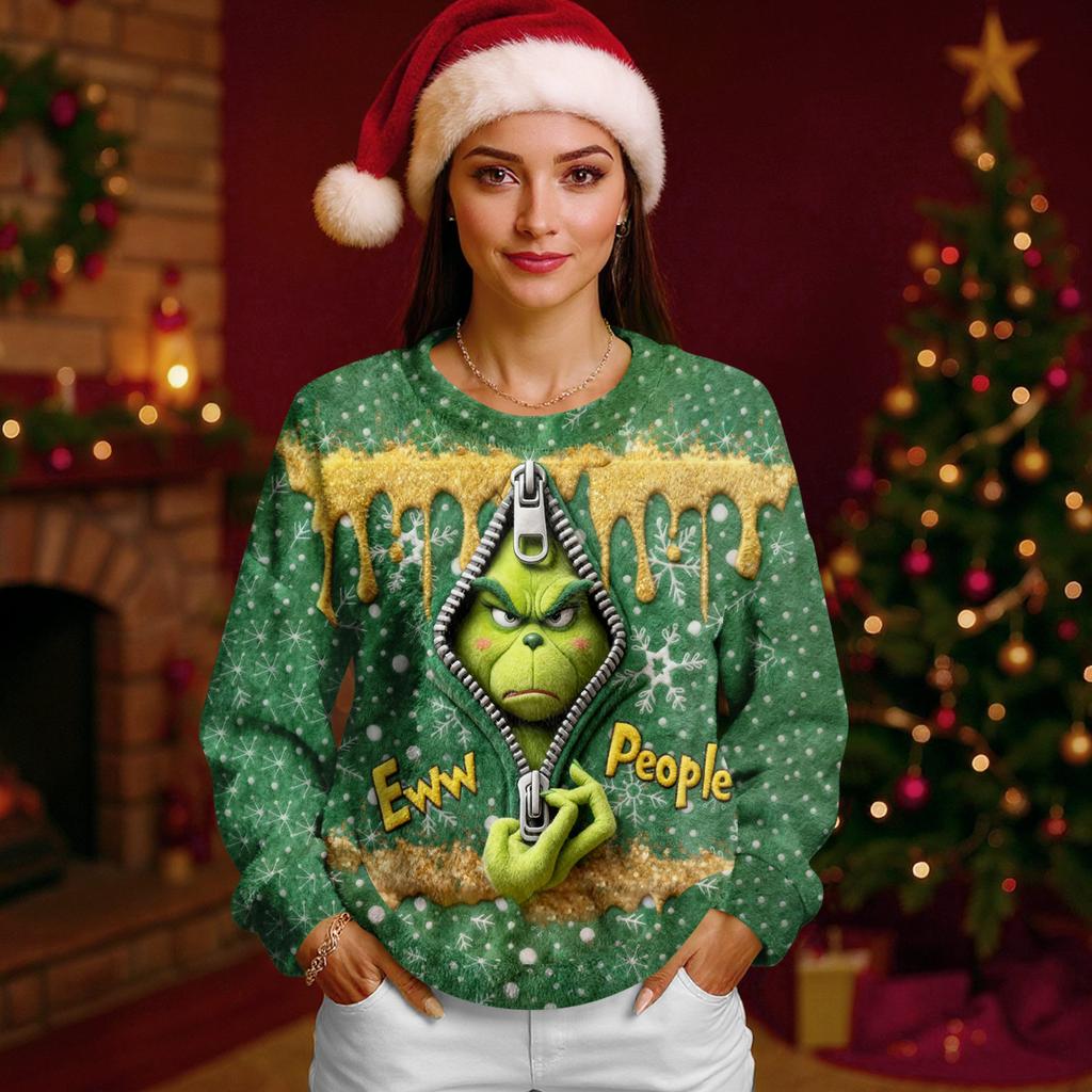 Women's Fleece Hoodie Long-Sleeve Round  Neck Casual Comfortable Loose-Fit Lightweight Women's Hoodie