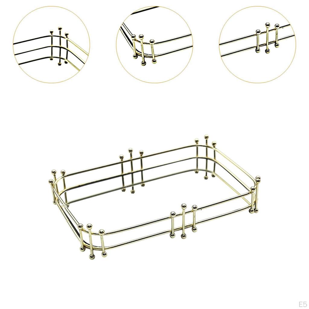 Decorative Mirror Tray Gold Vanity Bathroom Tray,Makeup Organizer,Serving for Cafes