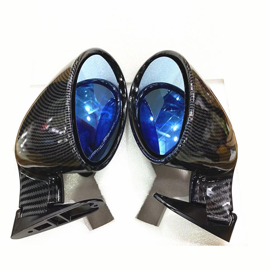 2x Car Side Mirrors Rearview Mirrors Vintage Style Carbon Fiber Color Universal