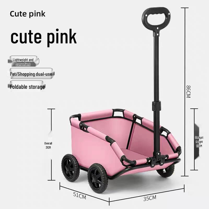 Hafif Katlanabilir Evcil Hayvan Arabası ve Kedi ve Köpekler için Oyun Evi