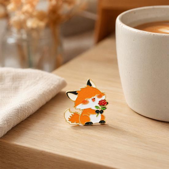 Brooch Pin, Animal Flower Design Brooch Fastener, Buckle-Type Fixing Pins, Enamel Paint Stable Buckle Pins for Backpacks And Hoods